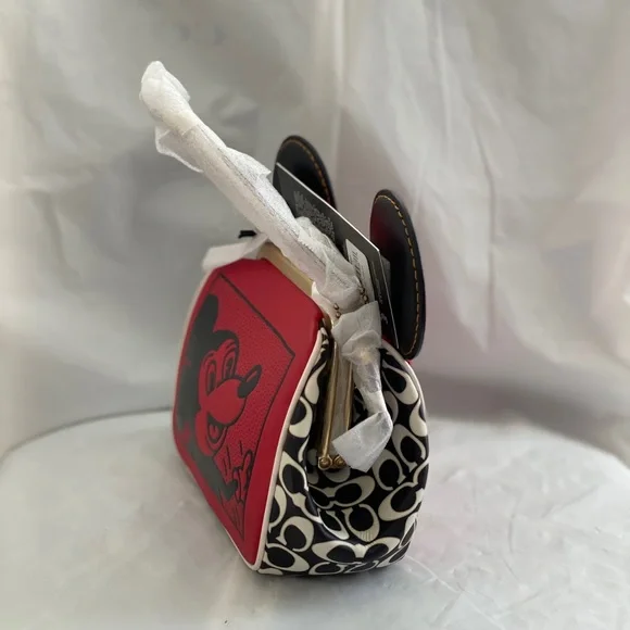 COACH MICKEY MOUSE X KEITH HARING KISSLOCK BAG